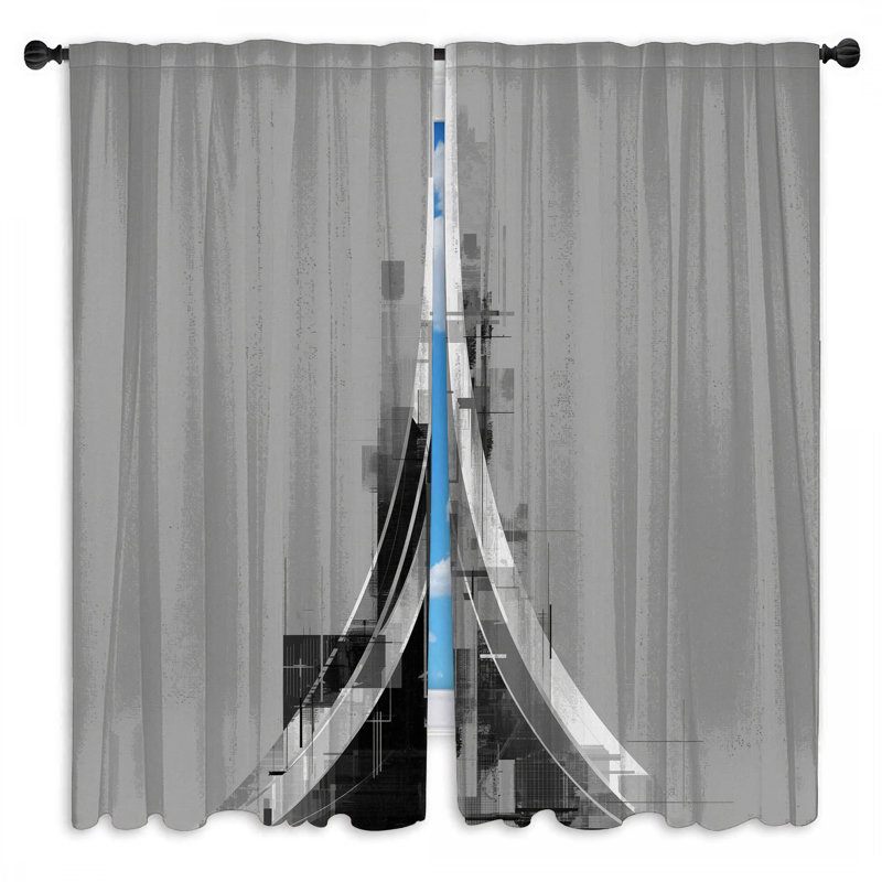Rideaux de fenêtre à structure abstraite avec voilage et obscurcissement - 2 panneaux, 80in x 82in - 2 panels, Sheer