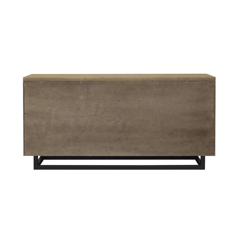 Catalina 72'' Distressed Wood and Black Metal Sideboard