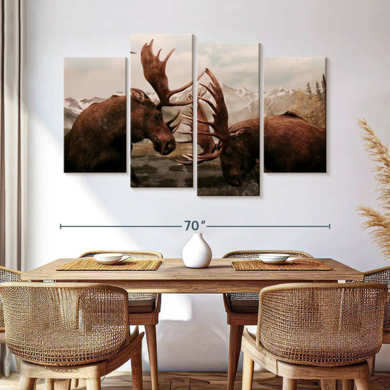 Brampt Moose Battle, 42"H x 68"W