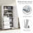 White Tall Wide Storage Cabinet 3 Drawers Bathroom Office