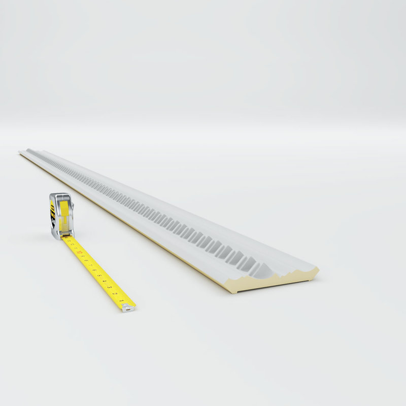 Primed White Polyurethane Geometric Crown Moulding Sample