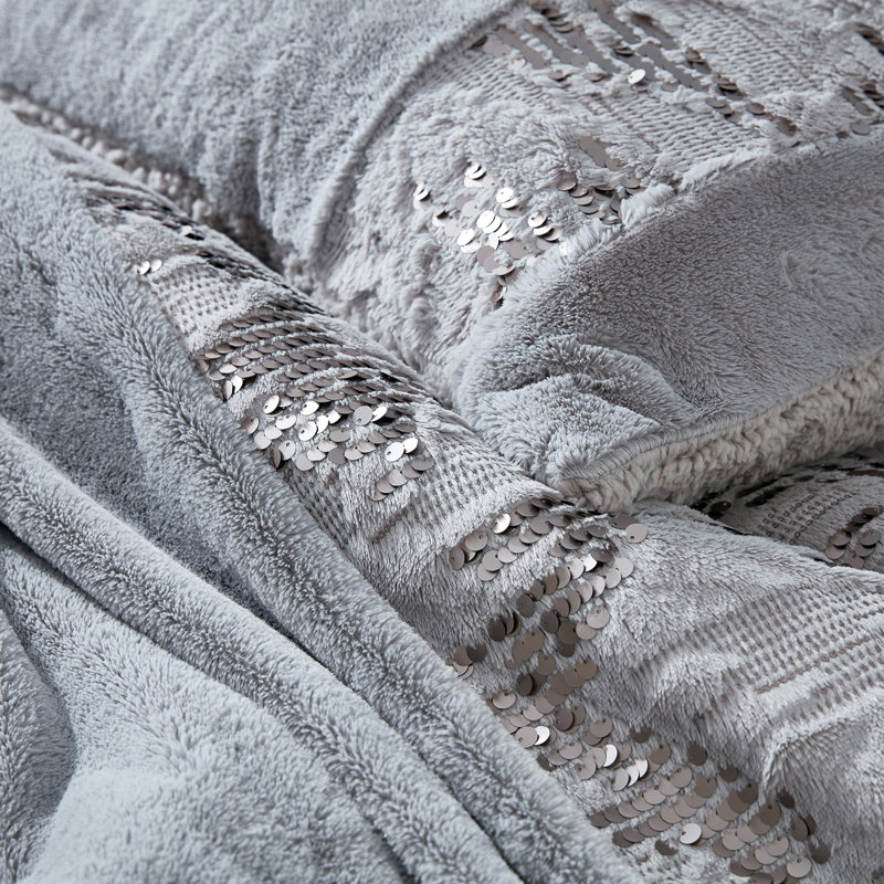 Friday Night Sequined Coma Inducer Oversized Duvet Cover Set, Extra-long Twin Comforter + 1 Sham