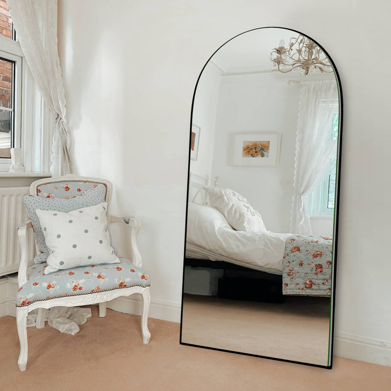 Miroir de plancher Leeron, Noir, 70,9 po x 27,6 po