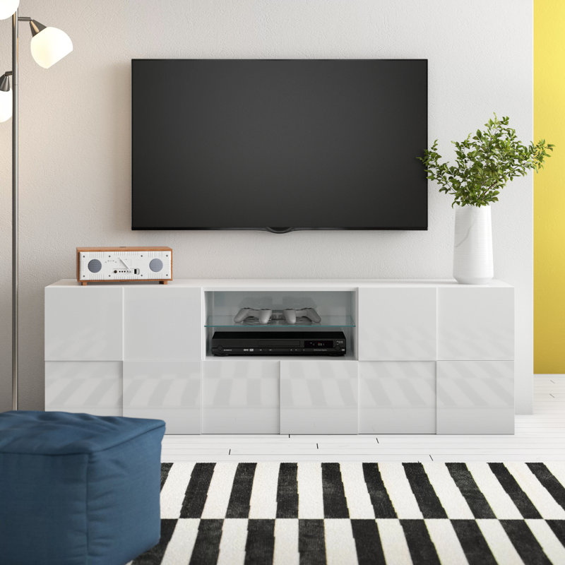 Bailee TV Stand for TVs up to 78", Gloss White