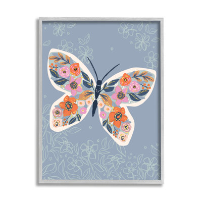 Floral, ailes de papillon, fleur printanière, insecte