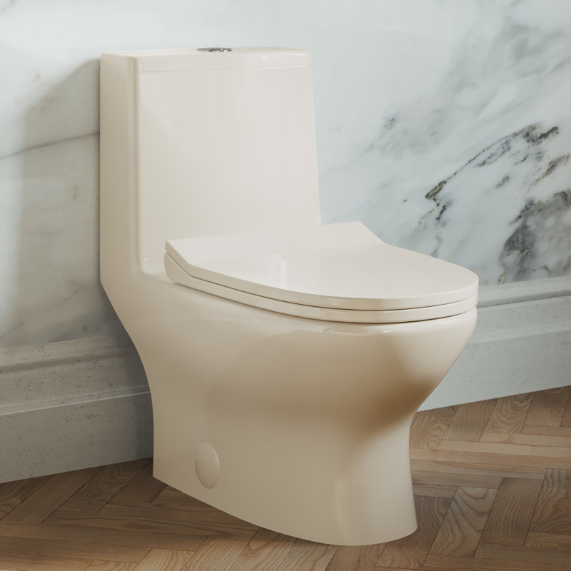 Ivy One Piece Toilet Dual Vortex Flush 1.1/1.6 gpf in Bisque, 12, Bisque, Top