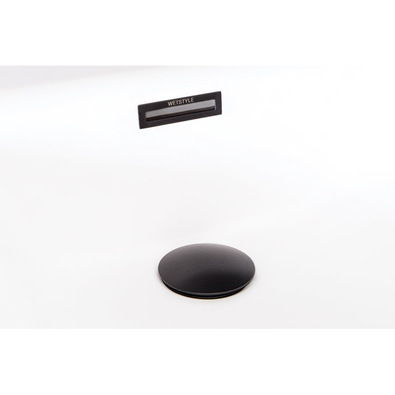 Baignoire autoportante à surface solide 72 "x 40" Cube, Blanc mat, Noir mat