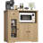 Storage Cabinet With Adjustable Shelves & Microwave Stand, Buffet Sideboard With Drawer-111080682