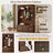 Retro Hall Tree with Adjustable Shelves,Arched Entryway Storage Bench with 3 Cabinets-1992570903