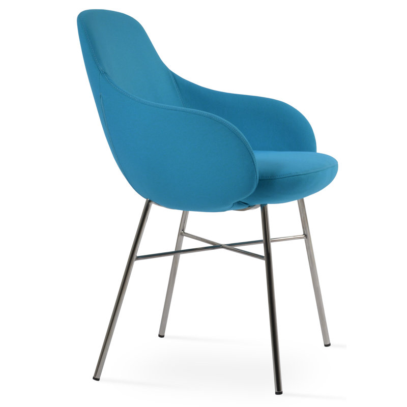 Gazel Cross Arm Chair, Turquoise, Black