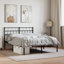 vidaXL Metal Bed Frame with Headboard White-121935851-121935853