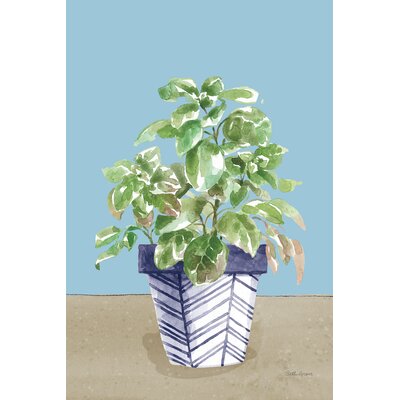 Herb Garden II White Navy by Beth Grove - Wrapped Canvas Painting -  Red Barrel StudioÂ®, 210EF84C89FF497C953CBFB9BF8AC96D