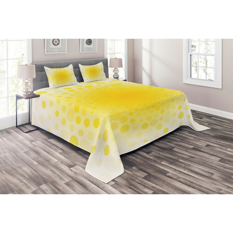 Polyester Geometric Shapes Coverlet, King Bedspread + 2 Shams