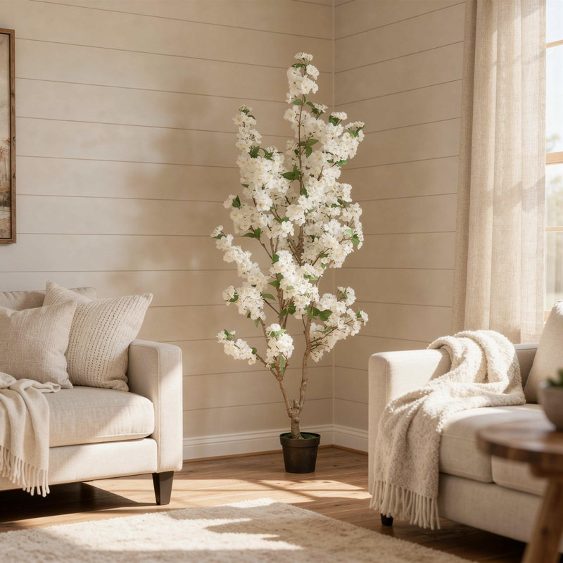 Arbre à cerisier en fleurs, White