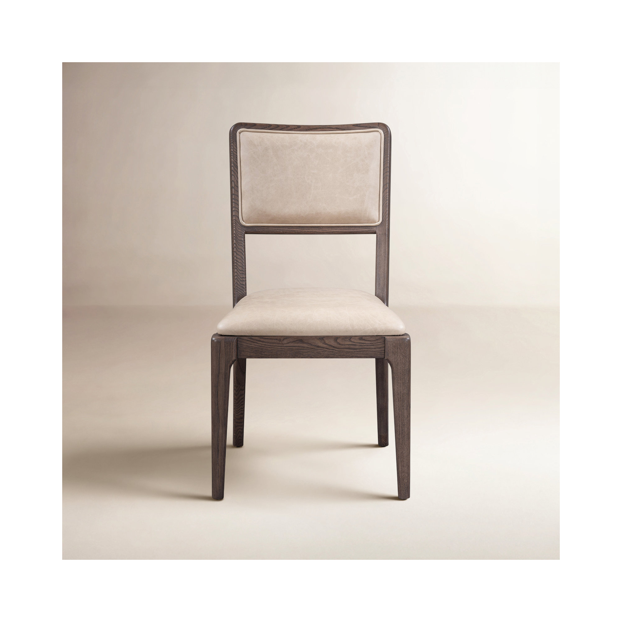 Bigelow Genuine Leather Side Chair, Beige