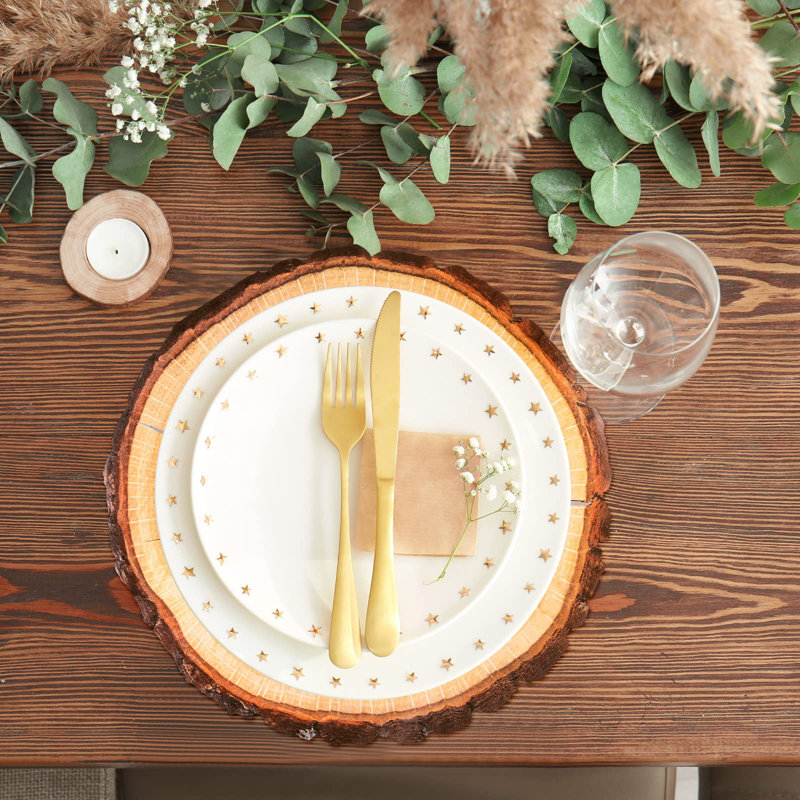 100 pièces de papier jetable en bois tissé avec napperons rustiques
