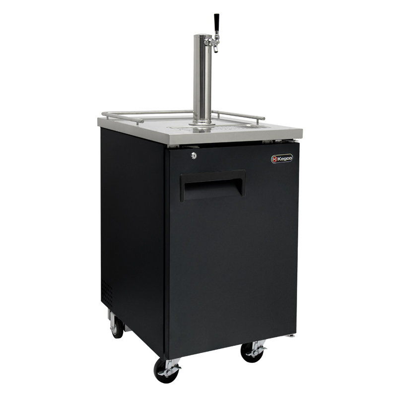 Kegco 8.2 Cubic Feet Black Single Tap Freestanding Kegerator with Door Lock and