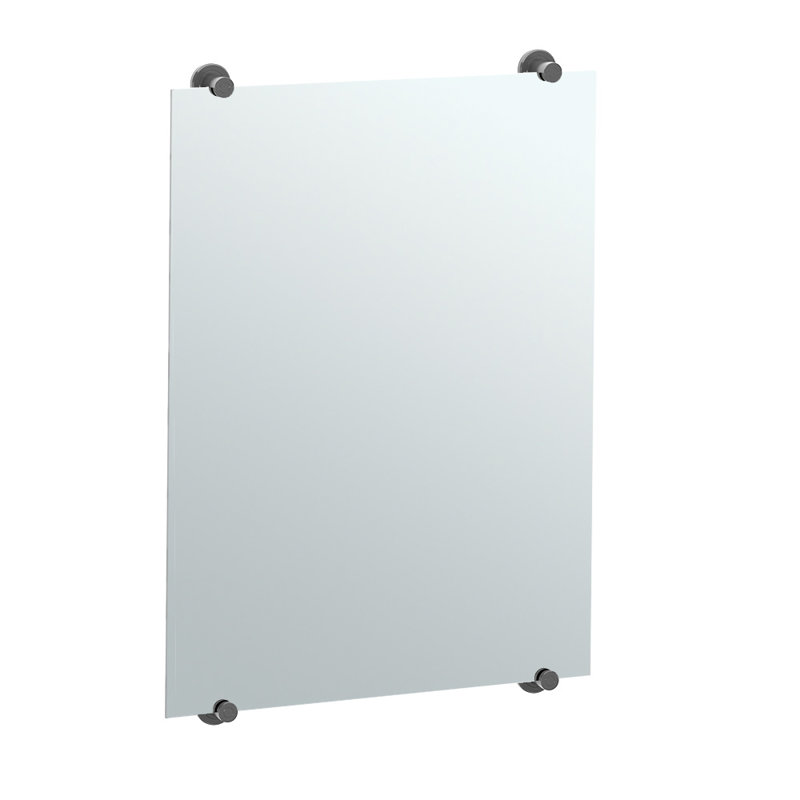 Miroir de salle de bain rectangulaire sans cadre Latitude Mont paysage ou portrait, Noir mat