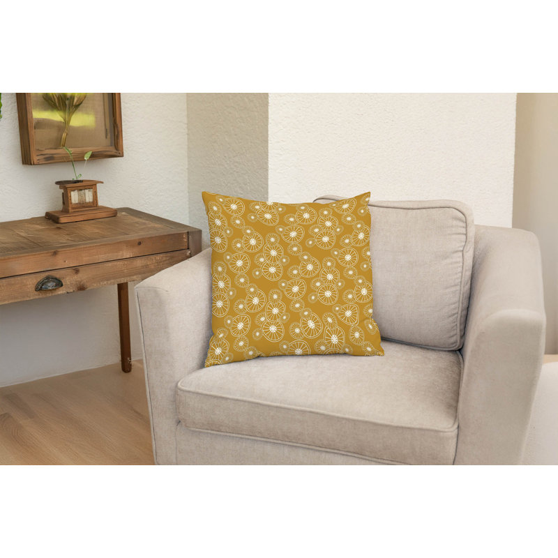 Coussin Spoke Wheel, Square 20", Golden Ochre
