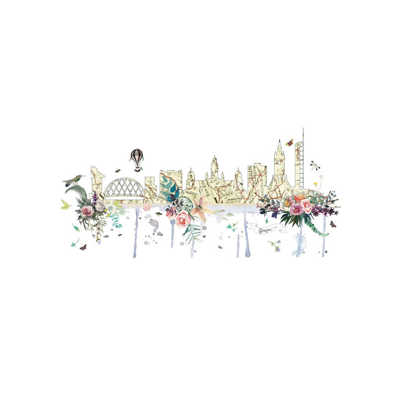 Glasgow Collage Skyline by Natalie Ryan - No Frame Gallery-Wrapped Canvas Giclée on Canvas, 66.04cm H x 101.6cm W