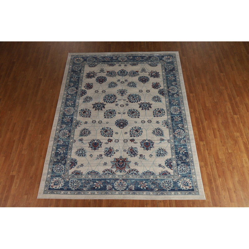 Tapis turc traditionnel floral ivoire 8 x 10