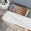 Ensemble de housse de couette orange / gris à motif de séquoia abstrait en microfibre / polyester-832099505