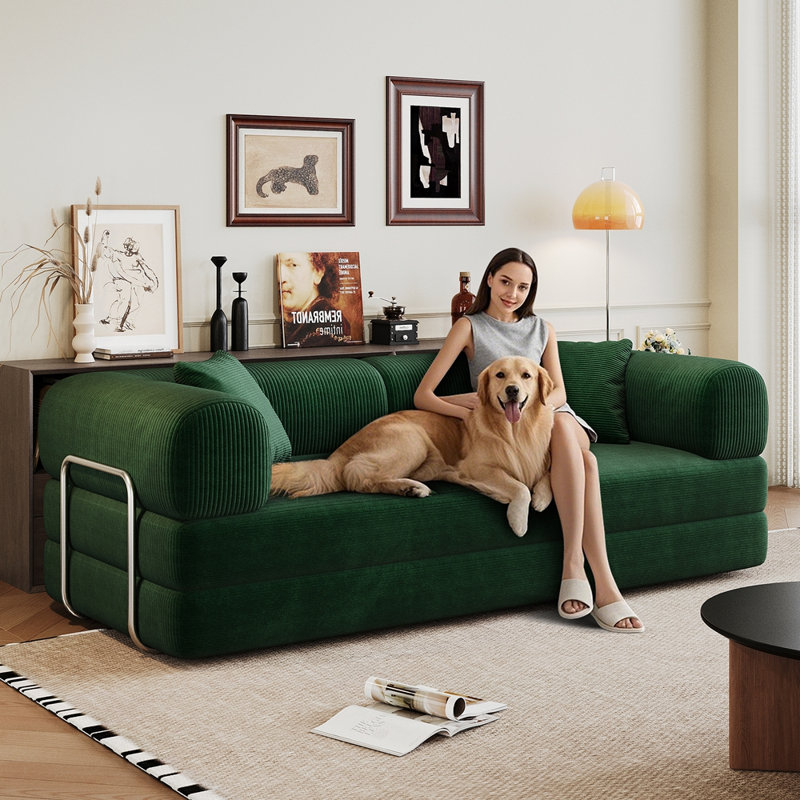 Loveseats Boneless Modular Sectional Sofa, Green