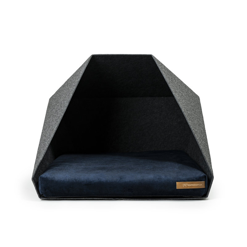 Polyester Pet Bed, Dark Grey/Navy Blue