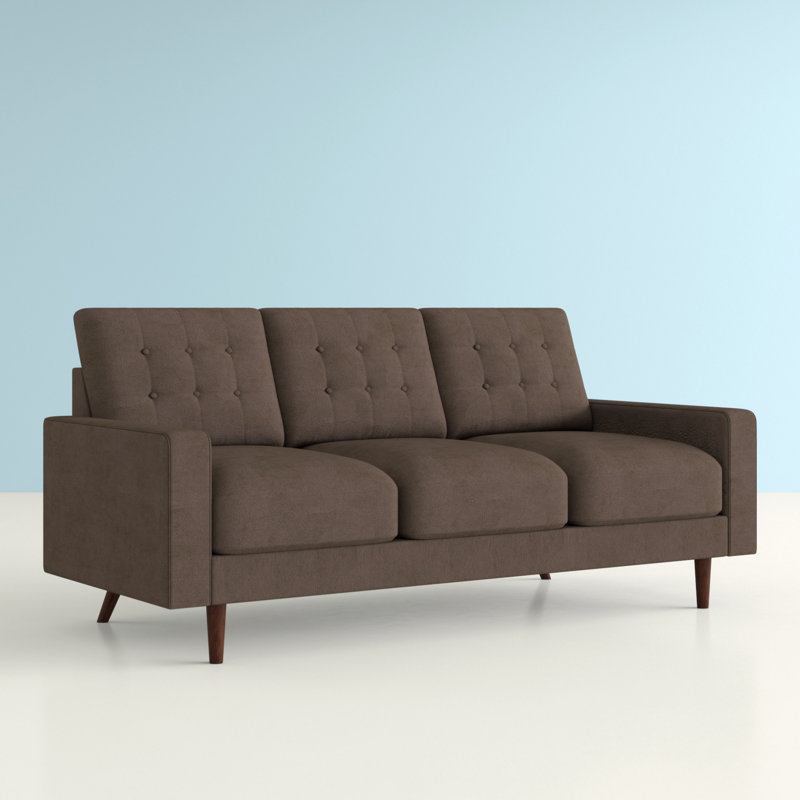 Benaniah 71.7'' Velvet Sofa, Brown Velvet