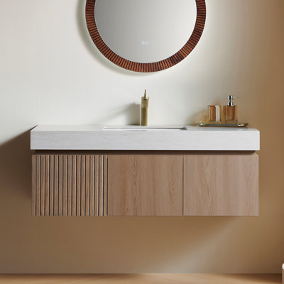 Plywood and Solid Wood Single Bathroom Vanity
