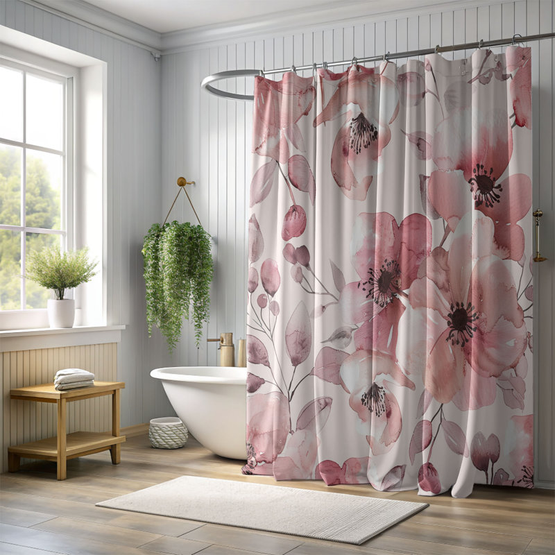 Rideau de douche standard 1 pièce, H 74 po x l 71 po