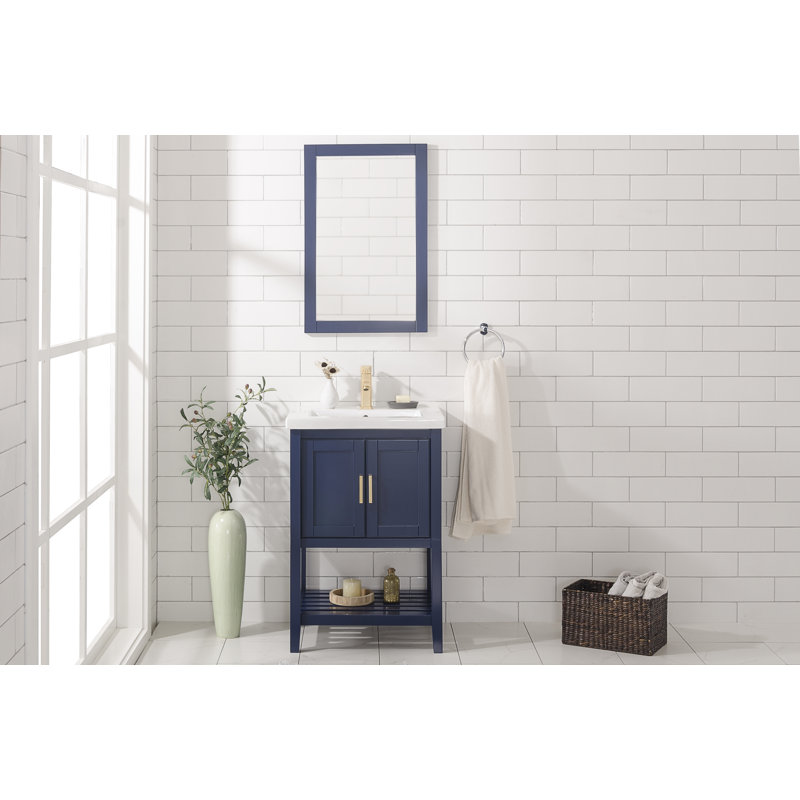 Ensemble de meuble-lavabo simple 24 po Groth, Bleu