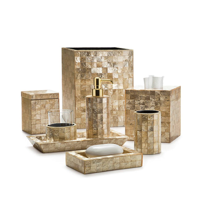 Capiz Toothbrush Holder, Champagne
