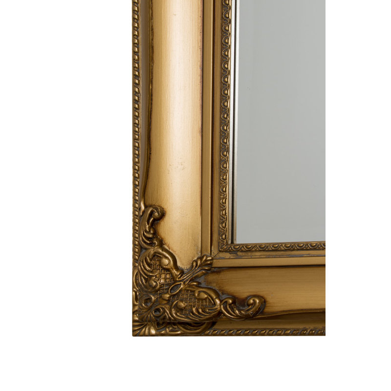 Kellison Wood Flat Mirror, Gold, 180cm H x 50cm W x 7cm D