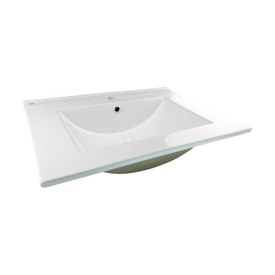 The Renovators Supply Inc. 18.31'' White Porcelain Rectangular Bathroom Sink with Overflow
