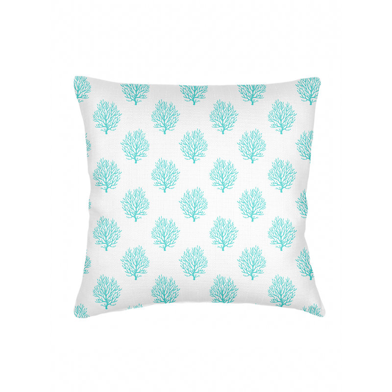 Printed Pillows Linen Geometric Accent Pillow, Aqua Blue, Square 26", Polyester