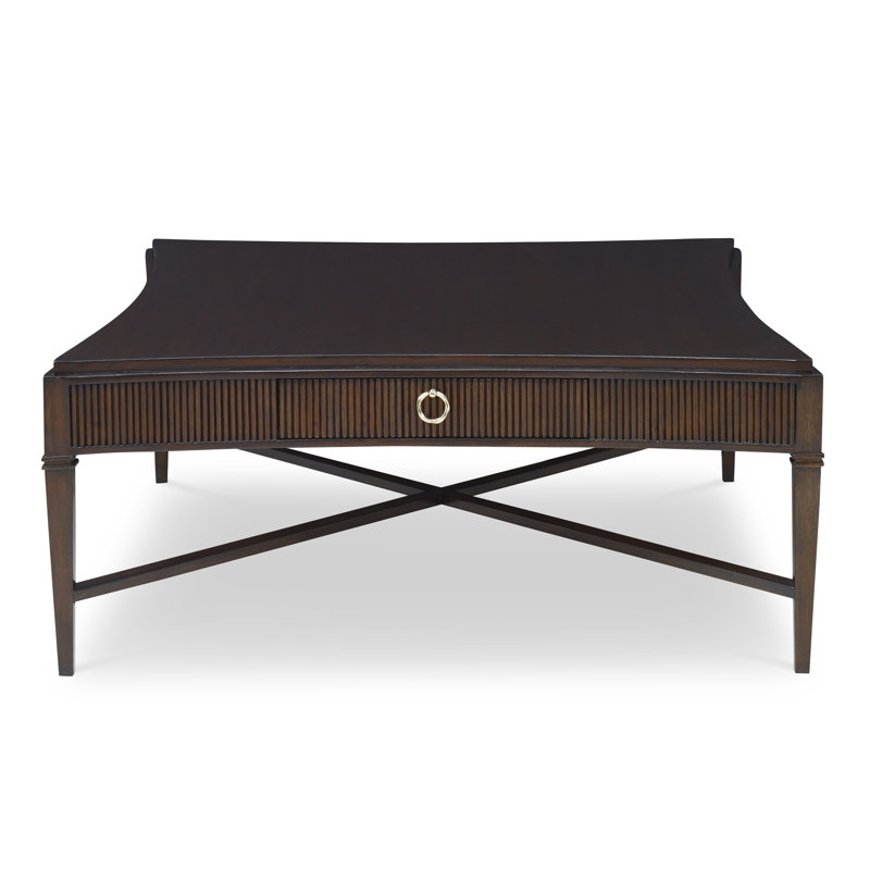 Reeded Solid Wood Cocktail Table
