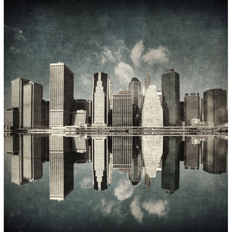 City Skyline Reflections Wall Mural