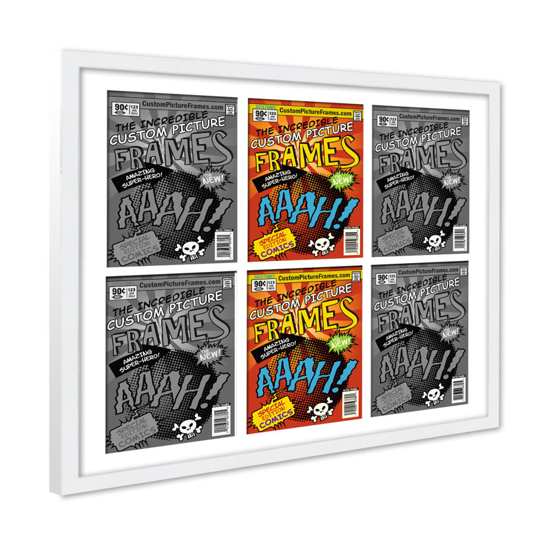 Cadre photo Collage, 6,875 po x 10,5 po, 29 po x 26 po, Blanc et blanc