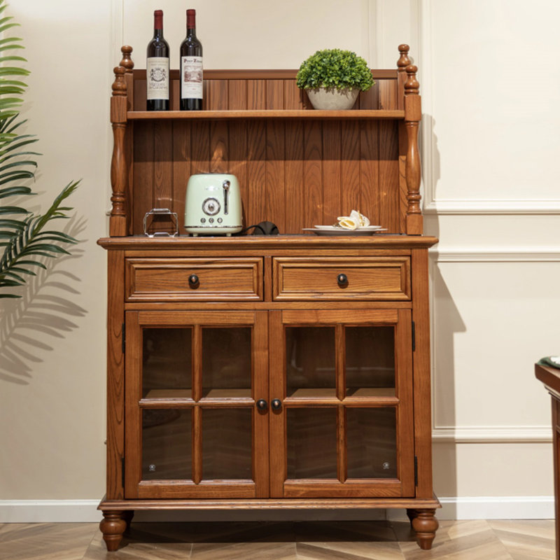 Solid Wood Sideboard, Cherry, 58.27" H x 39.37" W x 15.75" D