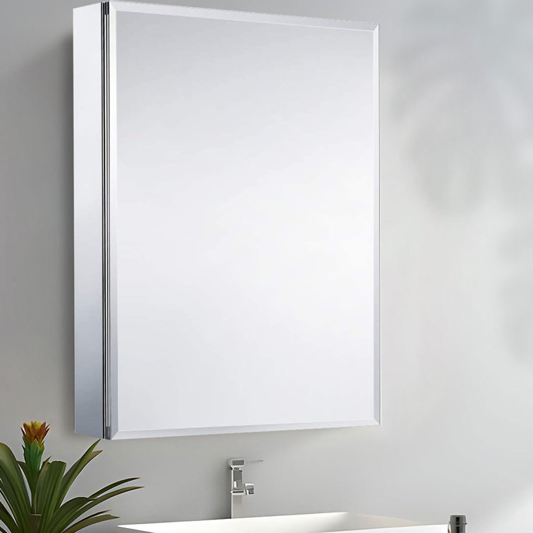 Better Homes & Gardens Satin Nickel Aluminum Frame Wall Mount Mirror Medicine  Cabinet 