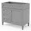 Meuble-lavabo de salle de bain 36 po sans lavabo supérieur, armoire de rangement moderne avec 2 tiroirs et un tiroir rabattable, structure en bois massif-130934734