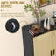 Buffet Buffet en noir et naturel, avec portes tissées, tablettes réglables, portes, naturel