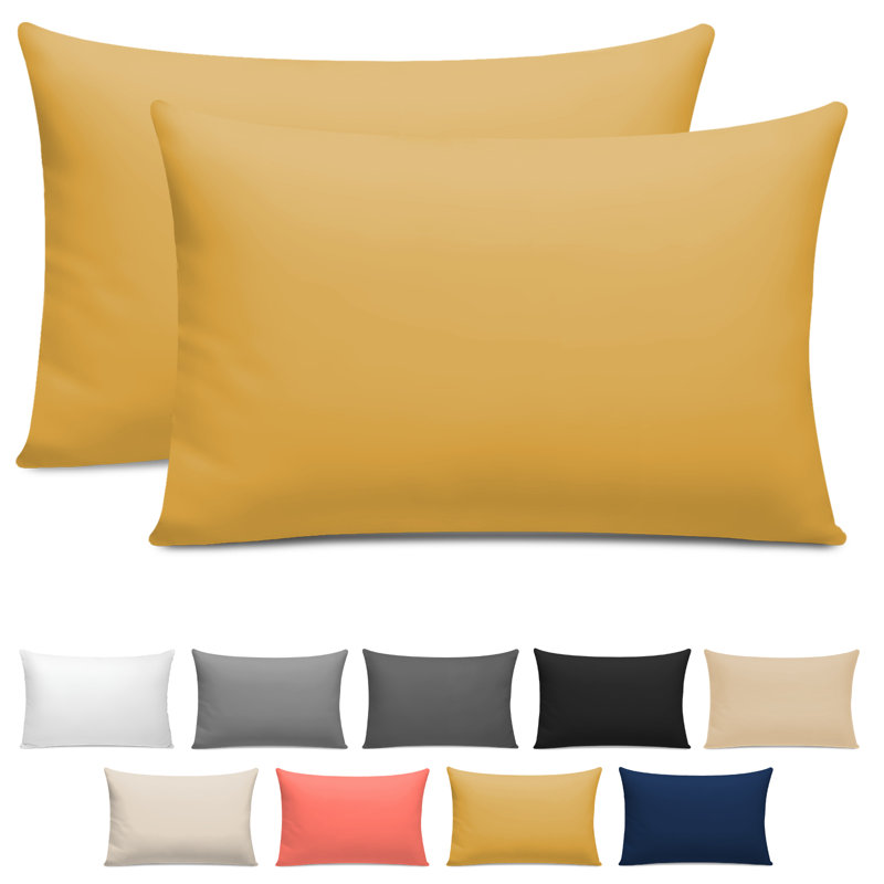 100% Cotton Flatweave Pillowcase Case Pack, Yellow