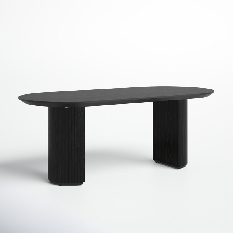 Abberton Beech Oval Dining Table, Black