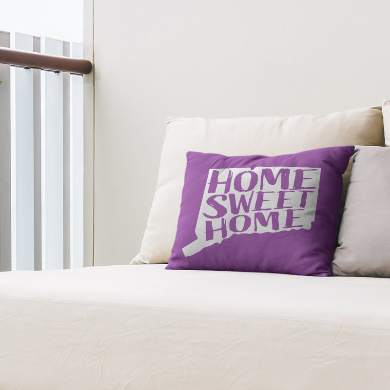 Outdoor Reversible Throw Pillow, Connecticut, Violet