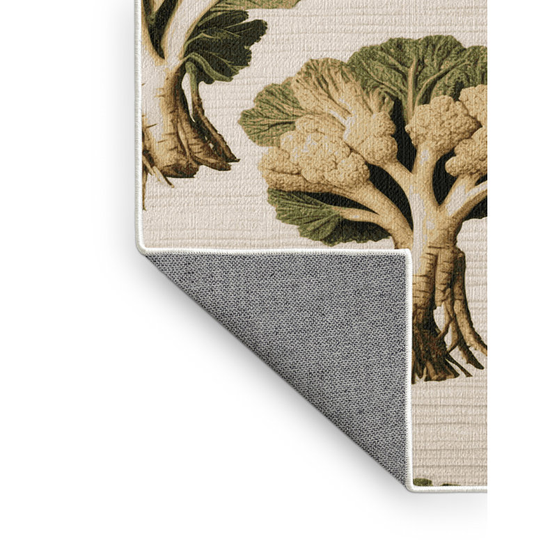  Tapis lavable avec légumes céleri-rave, Rectangle 7 pi x 9 pi