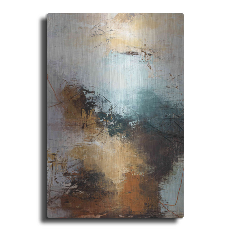 Brayden Studio® «Milestone 3 Blue» par Design Fabrikken, art mural en métal, H 16 po x l 12 po