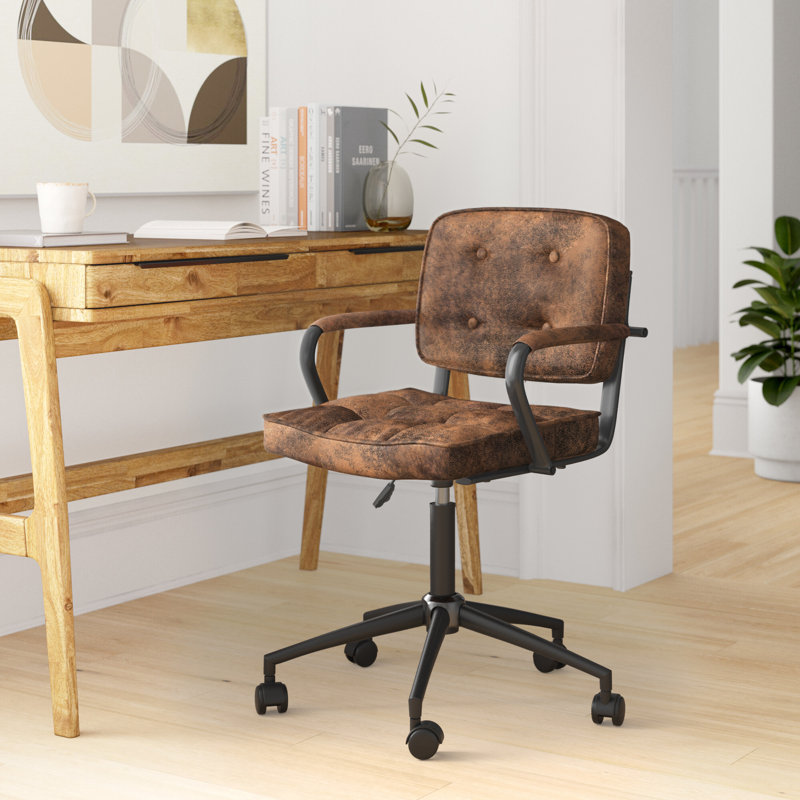 Caroli Suede Office Chair, Brown