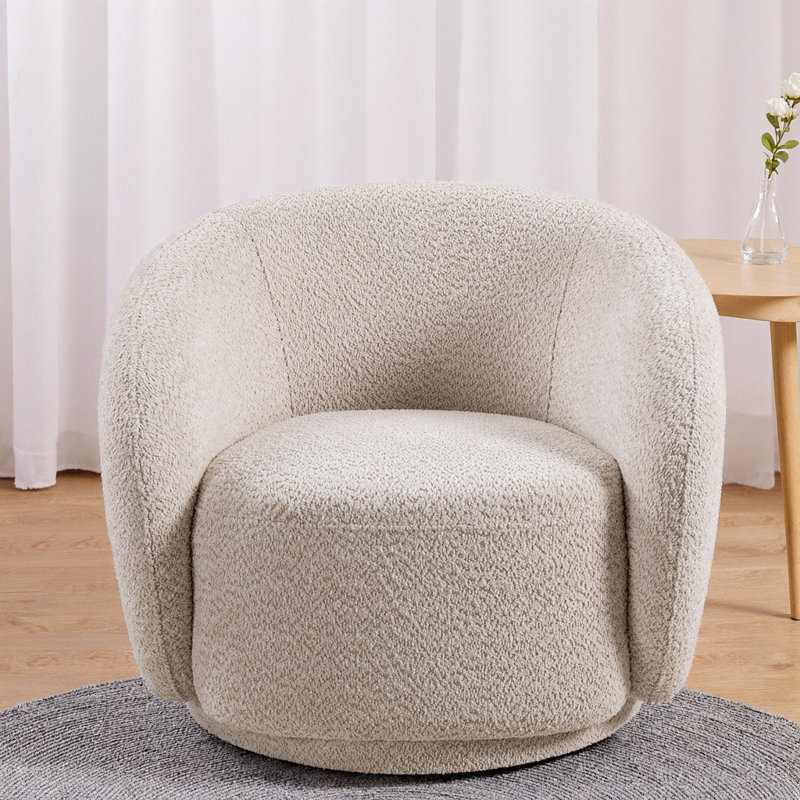 Fauteuil d'appoint pivotant Elegant Boucle, Beige